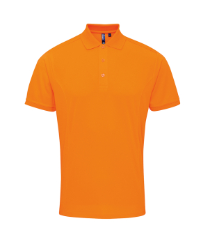PR615 Coolchecker Pique Polo Shirt Neon Orange