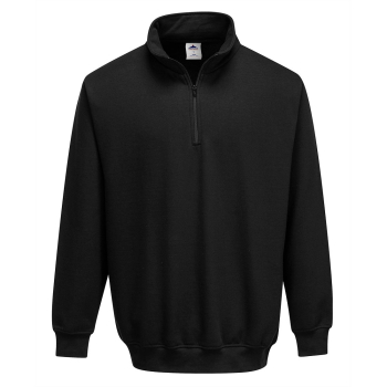 B309 Portwest Zip Neck Sweatshirts Black