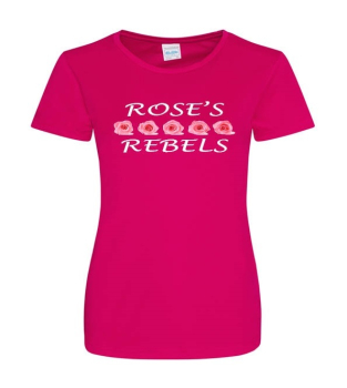 Roses Rebels Ladies T-Shirts Hot Pink