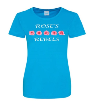 Roses Rebels Ladies T-Shirts Sapphire Blue