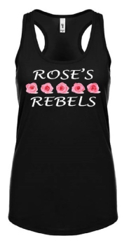 Roses Rebels Next Level Ladies Racer Back Tank Top Black