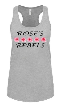 Roses Rebels Next Level Ladies Racer Back Tank Top Heather Grey