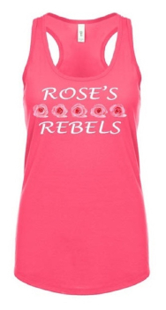 Roses Rebels Next Level Ladies Racer Back Tank Top Hot Pink