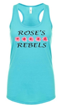 Roses Rebels Next Level Ladies Racer Back Tank Top Tahiti Blue