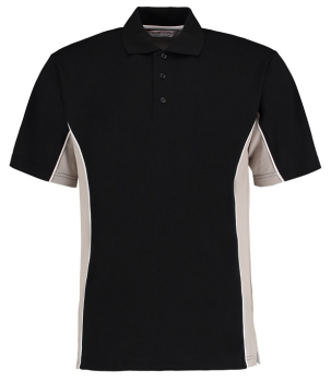K475 Track Poly/Cotton Pique Polo Shirts Black/Grey