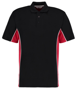 K475 Track Poly/Cotton Pique Polo Shirts Black/Red