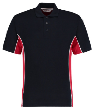 K475 Track Poly/Cotton Pique Polo Shirts Navy/Red