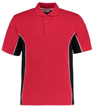 K475 Track Poly/Cotton Pique Polo Shirts Red/Black