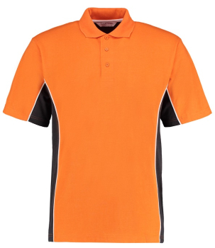 K475 Track Poly/Cotton Pique Polo Shirts Orange/Graphite Grey
