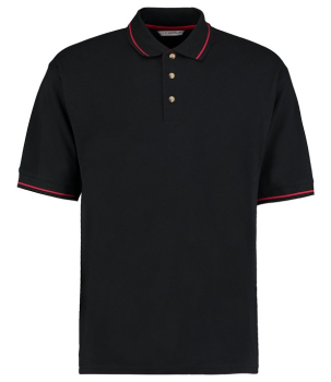 K606 St Mellion Tipped Cotton Pique Polo Shirts Black/Red