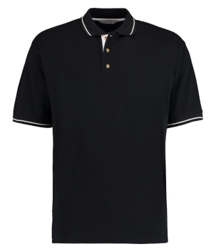 K606 St Mellion Tipped Cotton Pique Polo Shirts Black/White