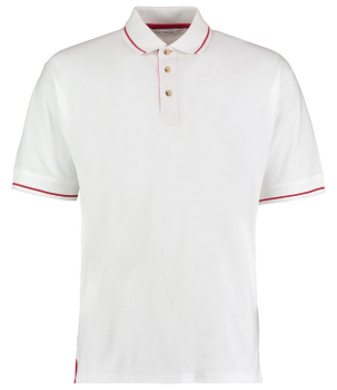 K606 St Mellion Tipped Cotton Pique Polo Shirts White/Red