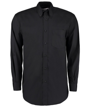 K105 Kustom Kit Long Sleeve Oxford Shirt Black