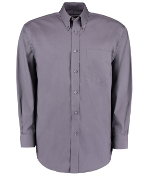 K105 Kustom Kit Long Sleeve Oxford Shirt Charcoal