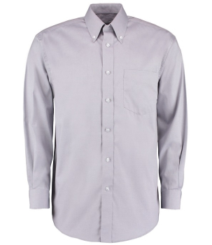 K105 Kustom Kit Long Sleeve Oxford Shirt Silver