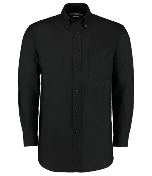 K351 Kustom Kit Long Sleeve Oxford Shirt Black