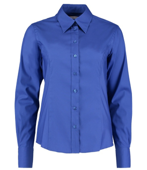 K702 Kustom Kit Ladies Premium Long Sleeve Tailored Oxford Shirt Royal Blue