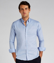 K182 Kustom Kit Slim Fit Stretch Long Sleeve Oxford Shirt