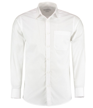 K142 Kustom Kit Long Sleeve Tailored Poplin Shirt White