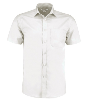 K141 Kustom Kit Short Sleeve Tailored Poplin Shirt White