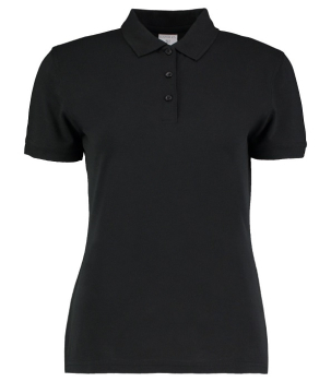 K213 Kustom Kit Ladies Klassic Slim Fit Polo Shirt Black