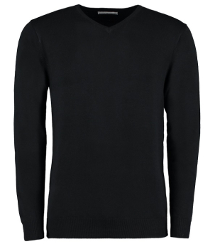 K352 Kustom Kit Arundel Cotton Acrylic V Neck Sweaters Black