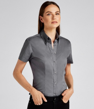 K701 Kustom Kit Ladies Premium Short Sleeve Tailored Oxford Shirt
