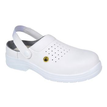 FC03 Portwest Compositelite ESD Perforated Safety Clog SB AE White