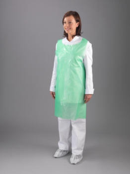 GREEN POLY APRON 27Inch X 42Inch ON ROLL (PER 200)