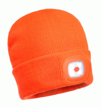 RECHARGEABLE TWIN LED BEANIE ORANGE
