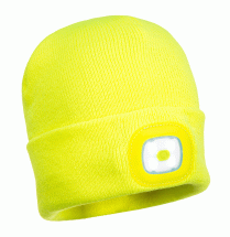 RECHARGEABLE TWIN LED BEANIE YELLOW