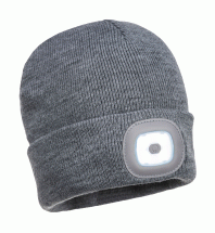 RECHARGEABLE LED BEANIE GREY
