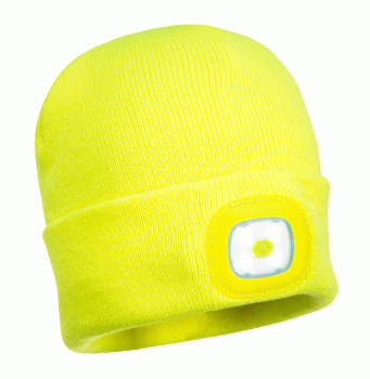 RECHARGEABLE LED BEANIE YELLOW