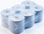 BLUE 2 PLY EMBOSSED CENTREFEED ROLLS 100M (PK OF 6 ROLLS)