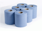 BLUE 2 PLY CENTREFEED ROLLS 150M X 175MM SHEETS EMBOSSED