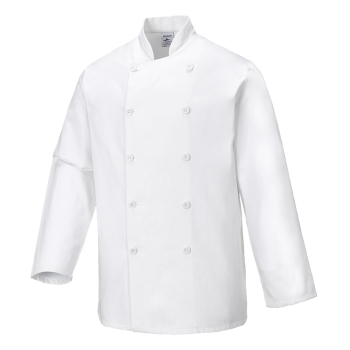SUSSEX CHEFS JACKET SIZE MED WHITE