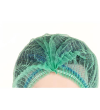 GREEN PLEATED STYLE MOB CAPS (100)