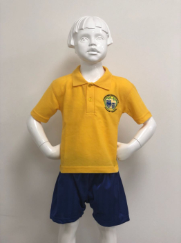 GOLD POLO SHIRT AGE 2 WITH LONGSANDS LOGO (22Inch)