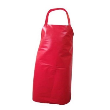 PVC NYLON APRON WITH HALTER & TIES 54Inch LONG RED