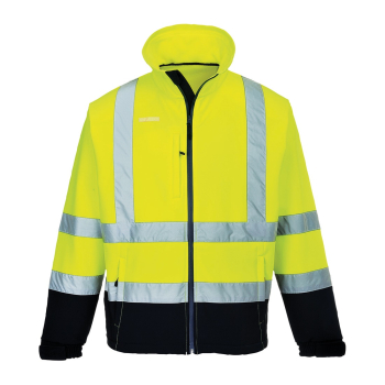HI-VIS CONTRAST SOFTSHELL SIZE MED YELLOW/NAVY
