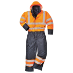 CONTRAST COVERALL LINED SIZE MED ORANGE/NAVY