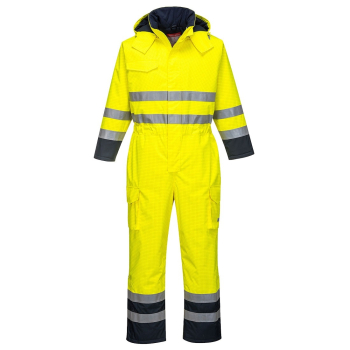 BIZFLAME RAIN FR COVERALL SIZE MED YELLOW/NAVY
