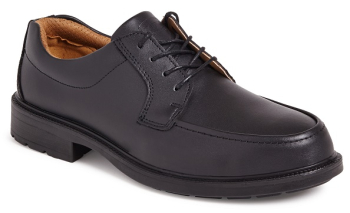 BLACK LEATHER SAFETY LACE UP GIBSON SHOE S:6