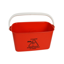 OBLONG BUCKET 9 LITRE RED 14inch LONG WINDOW CLEANER AT WORK