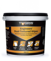TYGRIS ENGINEERS DUAL TEXTURED HAND WIPES, 111 WIPES PER TUB